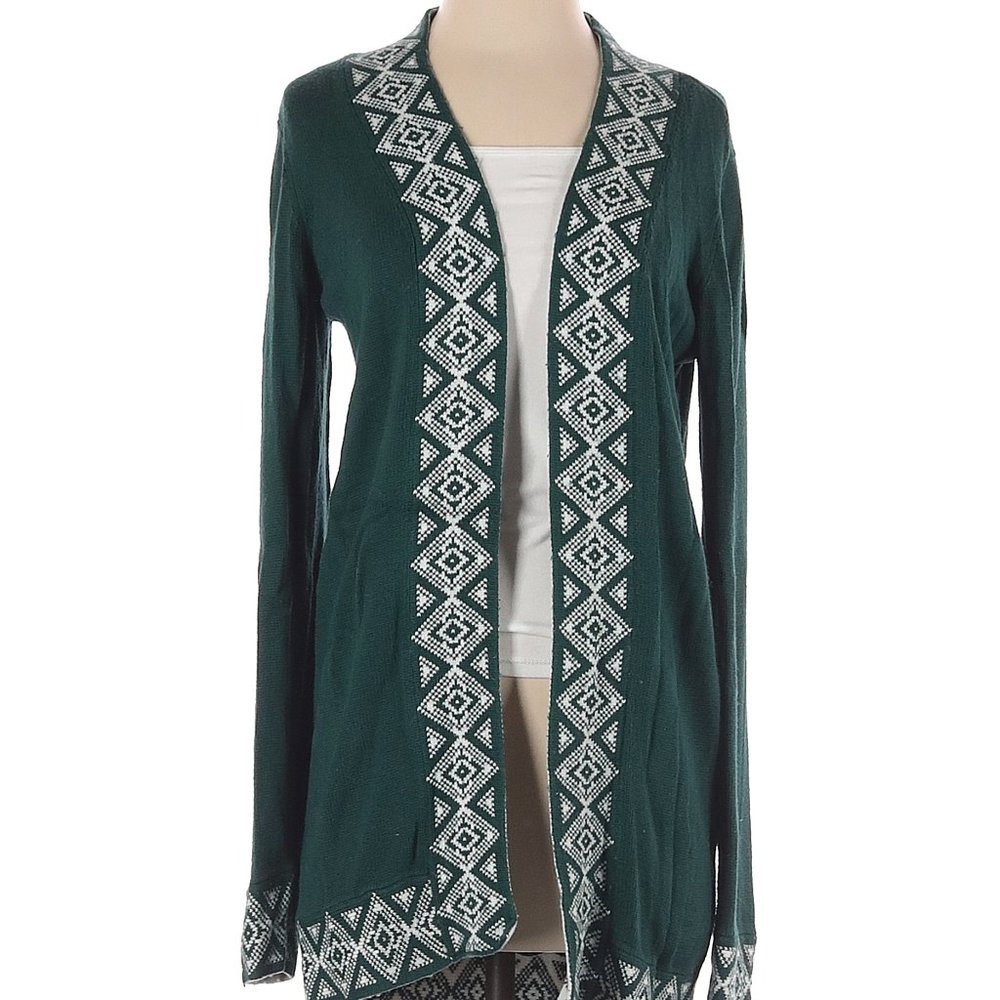 Octavia Boho Green and White Sweater/Cardigan